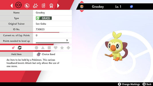 Pokemon Sword and Shield Ultra Shiny Hidden Ability Grookey 6IV-EV Trained - Pokemon4Ever