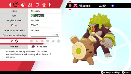 Pokemon Sword and Shield Ultra Shiny Gigantamax Rillaboom 6IV-EV Trained - Pokemon4Ever
