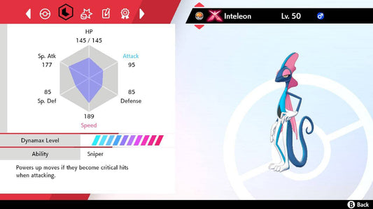 Pokemon Sword and Shield Ultra Shiny Gigantamax Inteleon 6IV-EV Trained - Pokemon4Ever