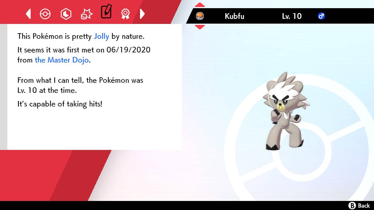 Pokemon Sword and Shield Kubfu 6IV-EV Trained - Pokemon4Ever
