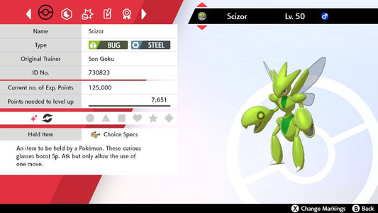 Pokemon Sword and Shield Shiny Scizor 6IV-EV Trained - Pokemon4Ever