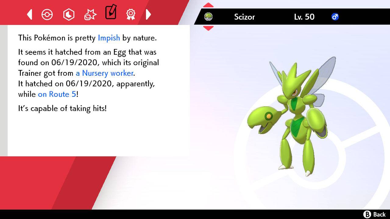 Pokemon Sword and Shield Shiny Scizor 6IV-EV Trained - Pokemon4Ever