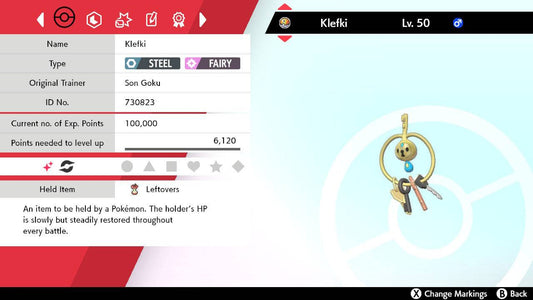 Pokemon Sword and Shield Shiny Klefki 6IV-EV Trained - Pokemon4Ever