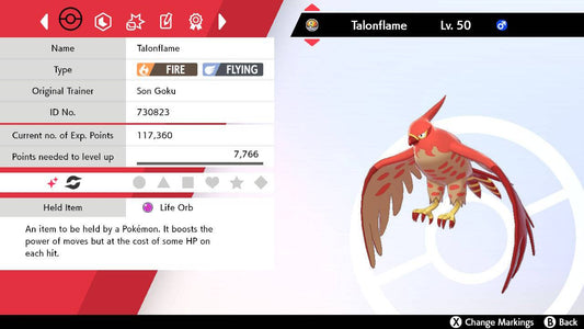 Pokemon Sword and Shield Shiny Talonflame 6IV-EV Trained - Pokemon4Ever