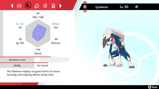 Pokemon Sword and Shield Shiny Midnight Form Lycanroc 6IV-EV Trained - Pokemon4Ever