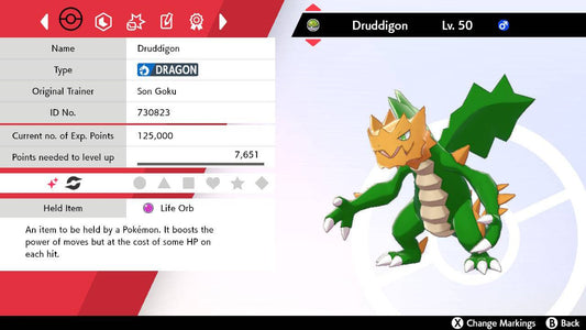 Pokemon Sword and Shield Shiny Druddigon 6IV-EV Trained - Pokemon4Ever
