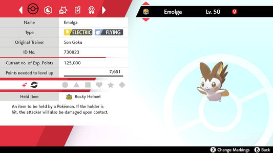 Pokemon Sword and Shield Shiny Emolga 6IV-EV Trained - Pokemon4Ever