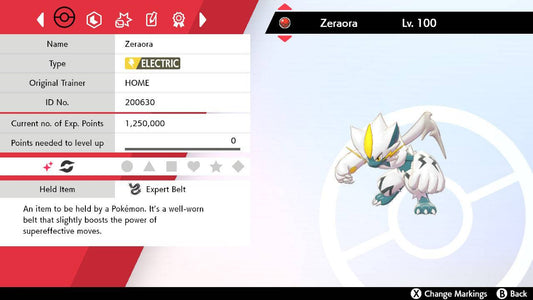 Pokemon Sword and Shield Ultra Shiny Zeraora 6IV-EV Trained - Pokemon4Ever