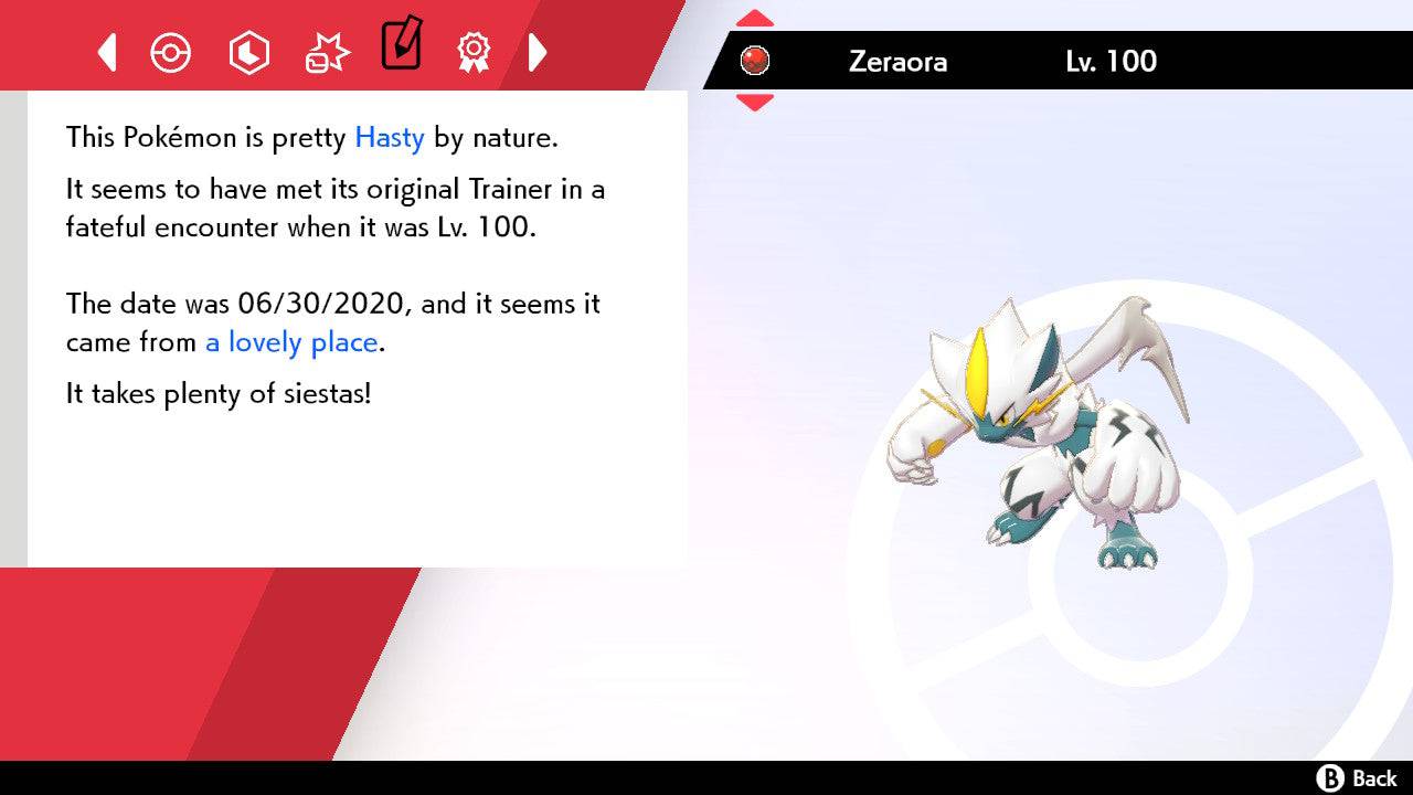 Pokemon Sword and Shield Ultra Shiny Zeraora 6IV-EV Trained - Pokemon4Ever