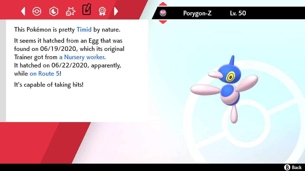Pokemon Sword and Shield Shiny Porygon-Z 6IV-EV Trained - Pokemon4Ever
