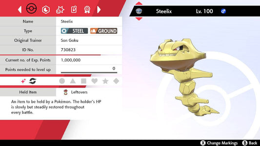 Pokemon Sword and Shield Shiny Steelix 6IV-EV Trained - Pokemon4Ever
