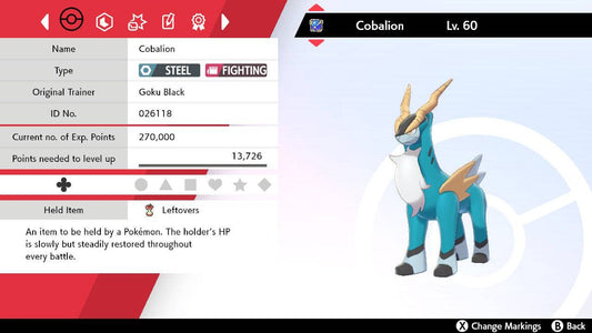Pokemon Sword and Shield Cobalion 6IV-EV Trained - Pokemon4Ever