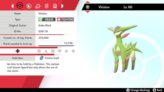 Pokemon Sword and Shield Virizion 6IV-EV Trained - Pokemon4Ever