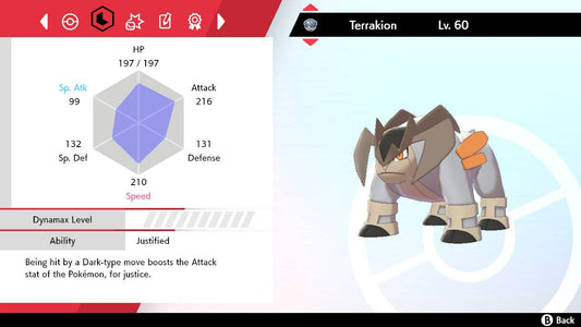 Pokemon Sword and Shield Terrakion 6IV-EV Trained - Pokemon4Ever