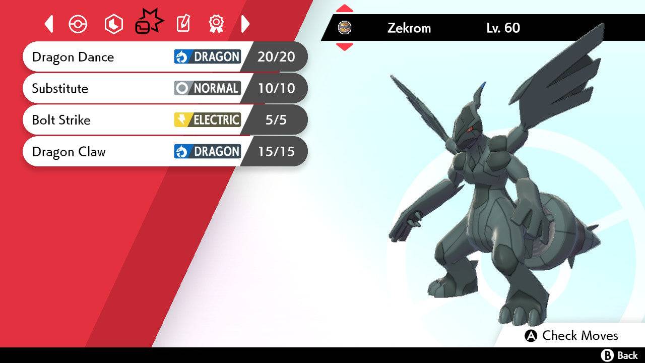 Pokemon Sword and Shield Zekrom 6IV-EV Trained - Pokemon4Ever