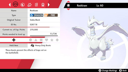 Pokemon Sword and Shield Reshiram 6IV-EV Trained - Pokemon4Ever