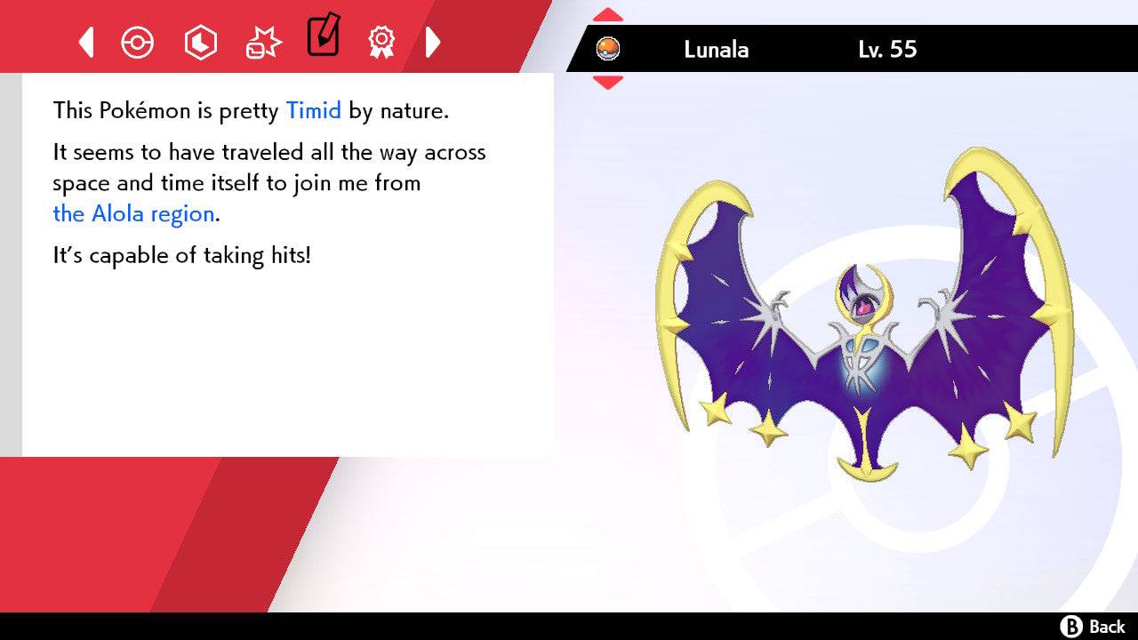 Pokemon Sword and Shield Lunala 6IV-EV Trained - Pokemon4Ever