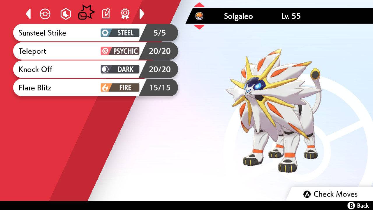 Pokemon Sword and Shield Solgaleo 6IV-EV Trained - Pokemon4Ever