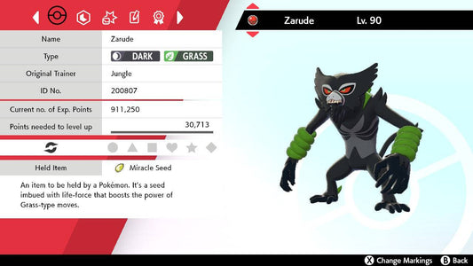 Pokemon Sword and Shield Zarude 6IV-EV Trained - Pokemon4Ever