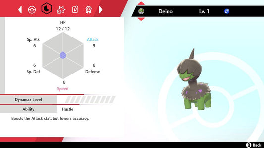 Pokemon Sword and Shield Shiny Deino 6IV-EV Trained - Pokemon4Ever