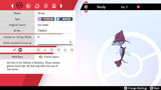 Pokemon Sword and Shield Shiny Skrelp 6IV-EV Trained - Pokemon4Ever