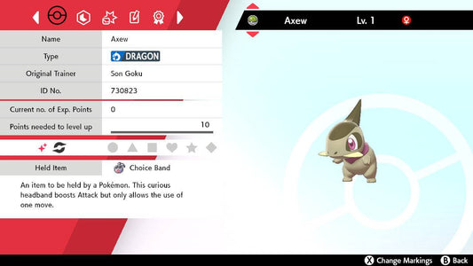 Pokemon Sword and Shield Shiny Axew 6IV-EV Trained - Pokemon4Ever