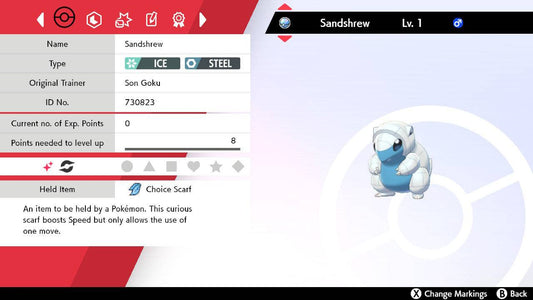 Pokemon Sword and Shield Shiny Alolan Sandshrew 6IV-EV Trained - Pokemon4Ever