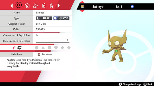 Pokemon Sword and Shield Shiny Sableye 6IV-EV Trained - Pokemon4Ever