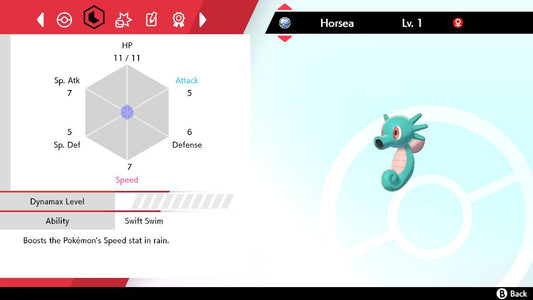 Pokemon Sword and Shield Shiny Horsea 6IV-EV Trained - Pokemon4Ever