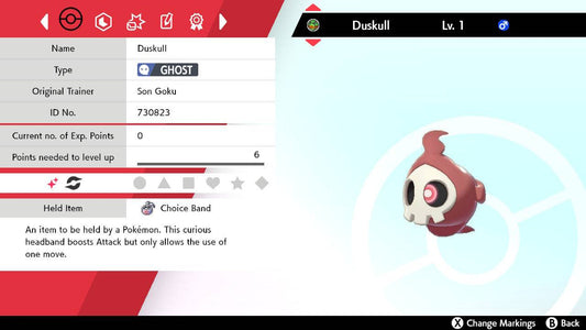 Pokemon Sword and Shield Shiny Duskull 6IV-EV Trained - Pokemon4Ever