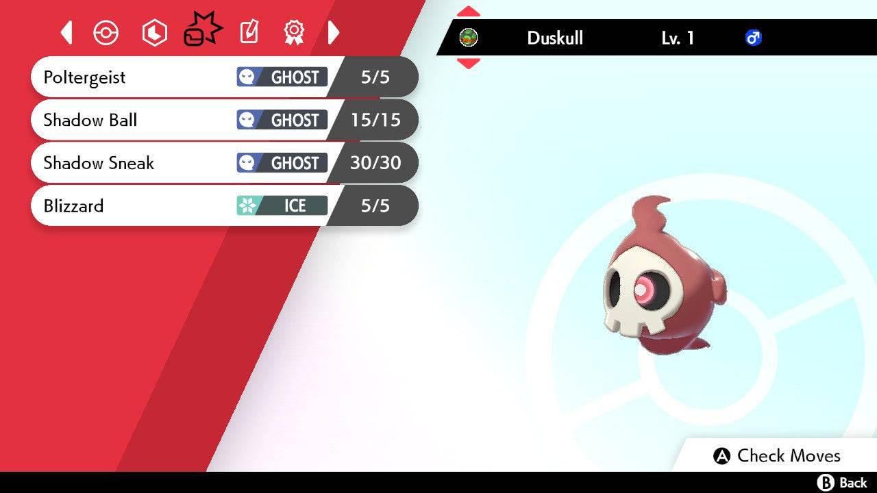 Pokemon Sword and Shield Shiny Duskull 6IV-EV Trained - Pokemon4Ever