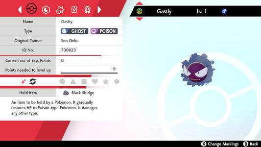 Pokemon Sword and Shield Shiny Gastly 6IV-EV Trained - Pokemon4Ever