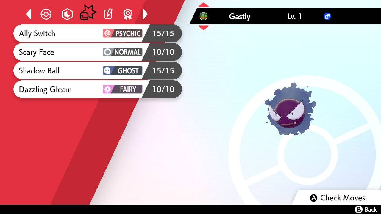Pokemon Sword and Shield Shiny Gastly 6IV-EV Trained - Pokemon4Ever