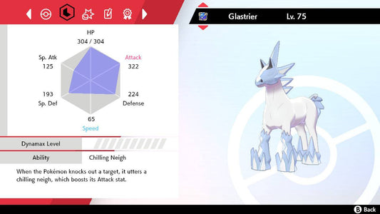 Pokemon Sword and Shield Glastrier 6IV-EV Trained - Pokemon4Ever