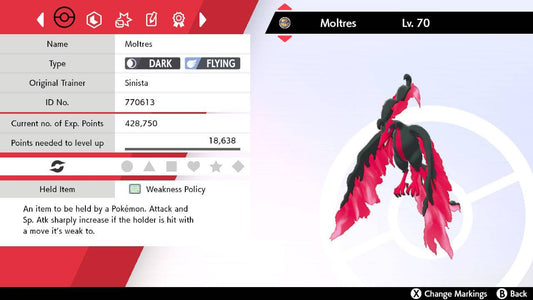 Pokemon Sword and Shield Galarian Moltres 6IV-EV Trained - Pokemon4Ever