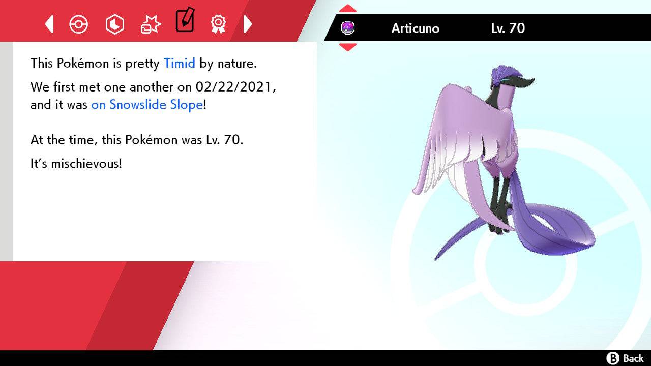 Pokemon Sword and Shield Galarian Articuno 6IV-EV Trained - Pokemon4Ever