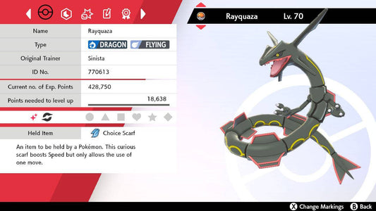 Pokemon Sword and Shield Shiny Rayquaza 6IV-EV Trained - Pokemon4Ever