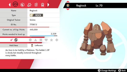 Pokemon Sword and Shield Shiny Regirock 6IV-EV Trained - Pokemon4Ever