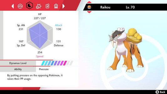 Pokemon Sword and Shield Shiny Raikou 6IV-EV Trained - Pokemon4Ever