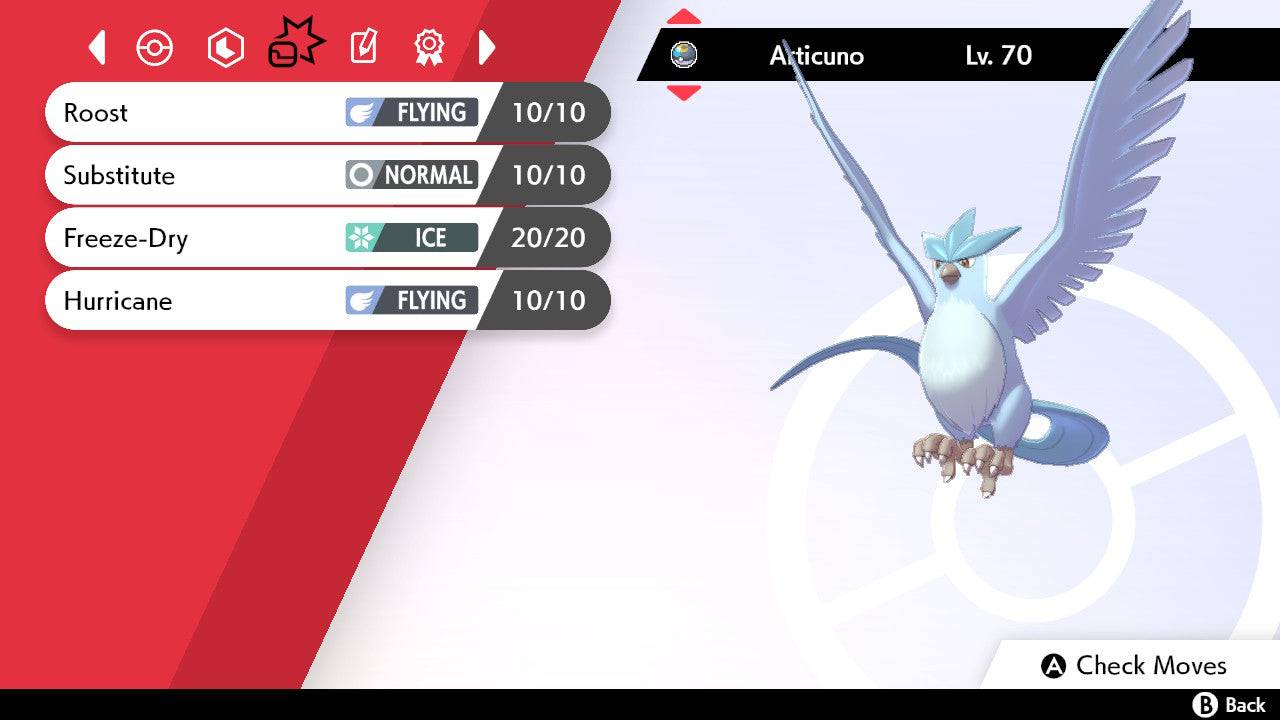 Pokemon Sword and Shield Shiny Articuno 6IV-EV Trained - Pokemon4Ever