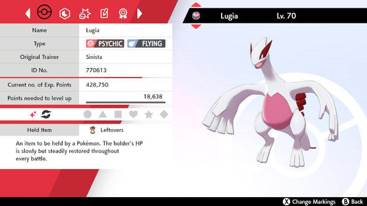 Pokemon Sword and Shield Shiny Lugia 6IV-EV Trained - Pokemon4Ever