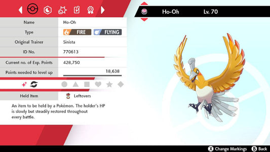 Pokemon Sword and Shield Shiny Ho-Oh 6IV-EV Trained - Pokemon4Ever