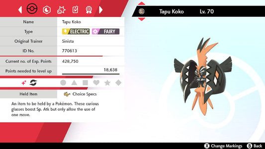 Pokemon Sword and Shield Shiny Tapu Koko 6IV-EV Trained - Pokemon4Ever