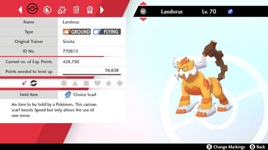 Pokemon Sword and Shield Shiny Landorus-Therian 6IV-EV Trained - Pokemon4Ever