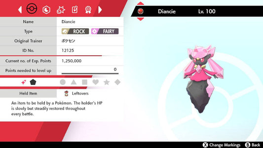 Pokemon Sword and Shield Ultra Shiny Diancie 6IV-EV Trained - Pokemon4Ever