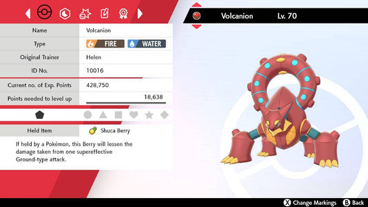 Pokemon Sword and Shield Volcanion 6IV-EV Trained - Pokemon4Ever