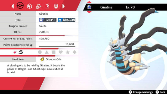 Pokemon Sword and Shield Shiny Giratina 6IV-EV Trained - Pokemon4Ever
