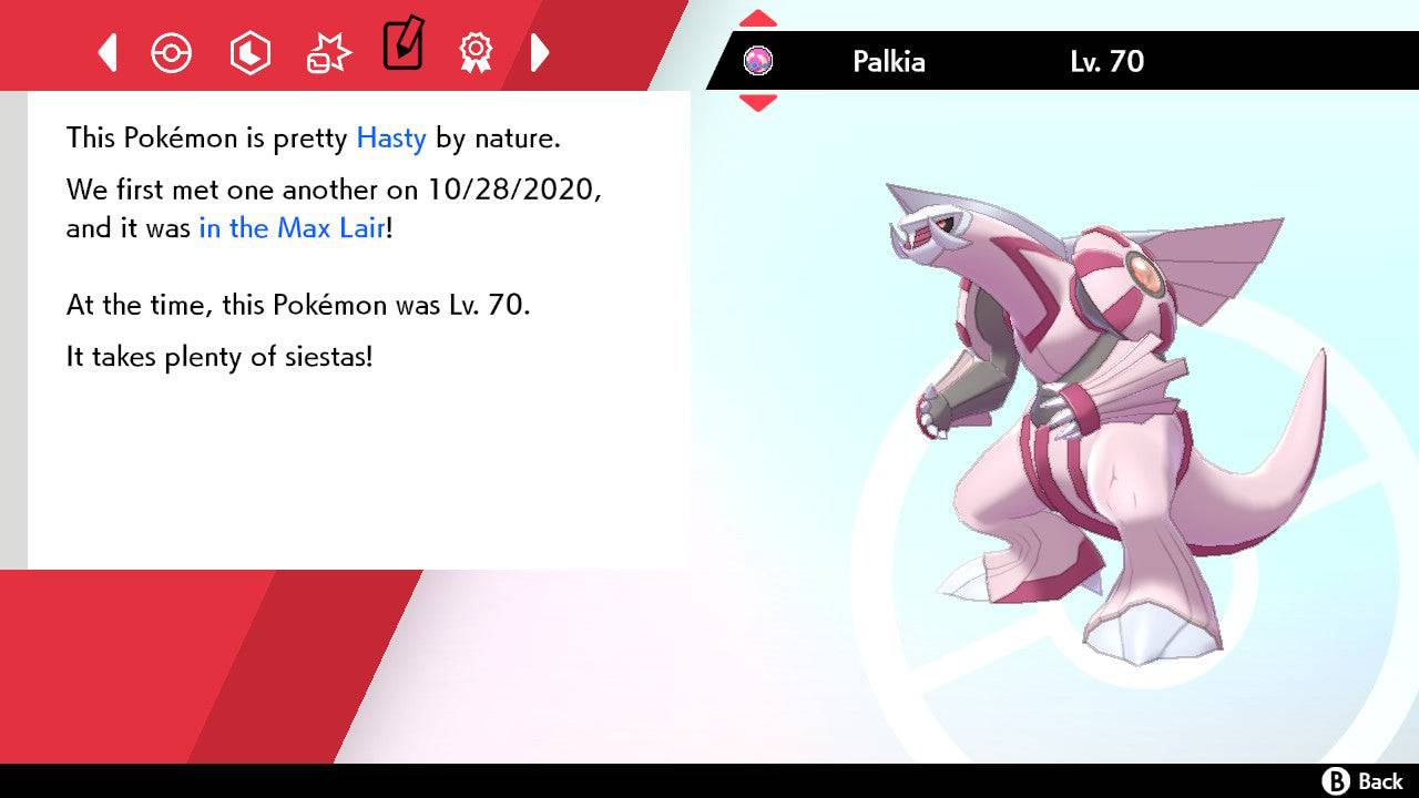 Pokemon Sword and Shield Shiny Palkia 6IV-EV Trained - Pokemon4Ever