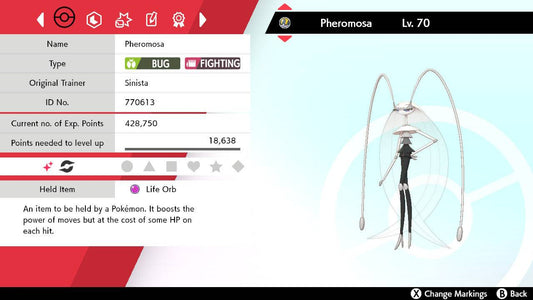 Pokemon Sword and Shield Shiny Pheromosa 6IV-EV Trained - Pokemon4Ever