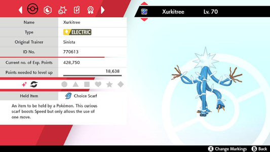 Pokemon Sword and Shield Shiny Xurkitree 6IV-EV Trained - Pokemon4Ever